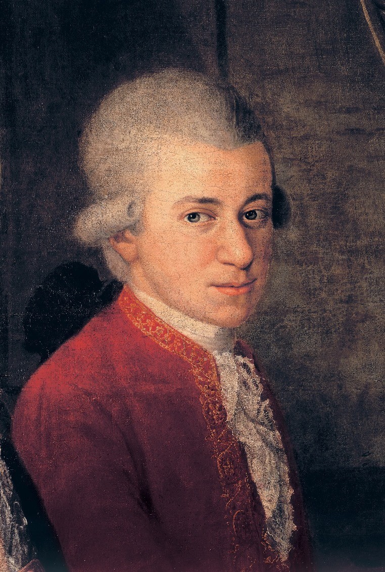 Mozart c. 1780, detail from portrait by Johann Nepomuk della Croce